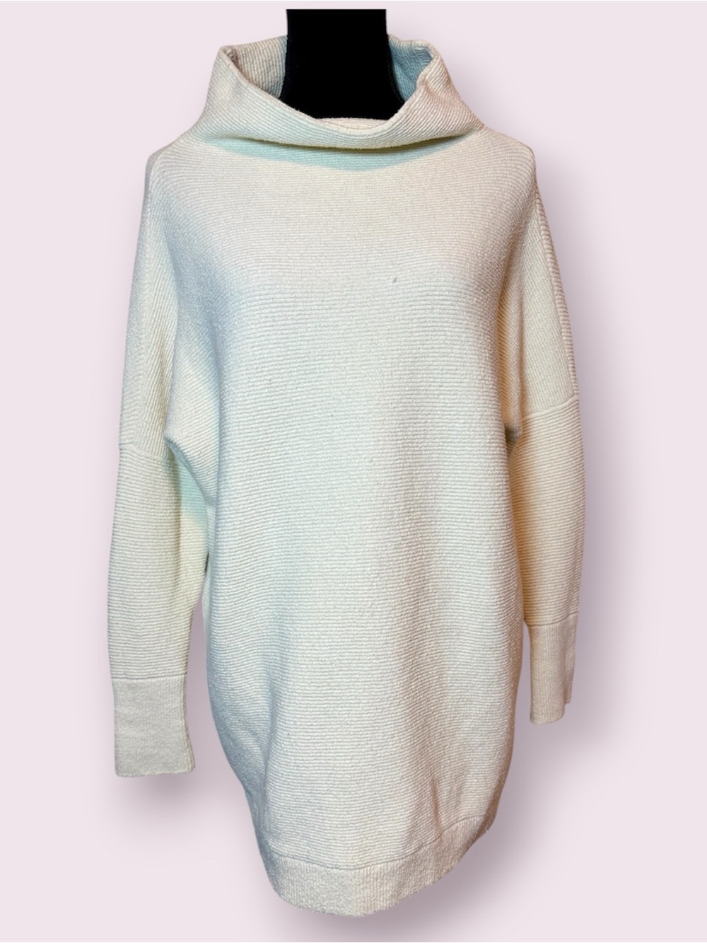 Free People Ottoman Slouchy Tunic Sweater Cream Oversized XS